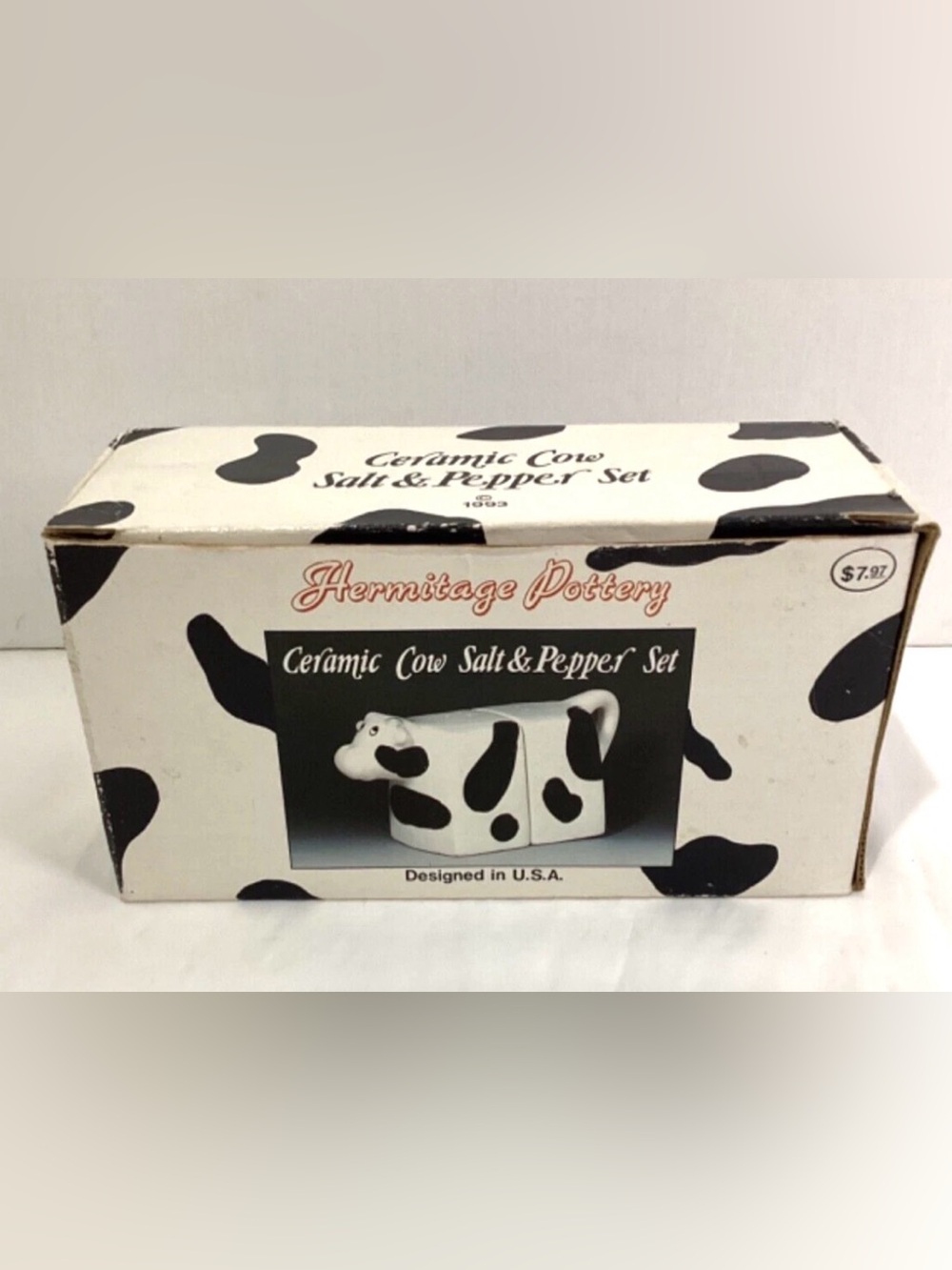 Black & White Ceramic Cow Salt and Pepper Set